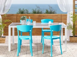 Esszimmerstuhl Kunststoff Blau 4Er Set Vieste