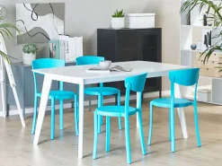 Esszimmerstuhl Kunststoff Blau 4Er Set Vieste