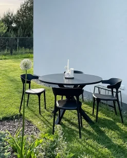 Esszimmerstuhl Kunststoff Schwarz 4Er Set Gubbio