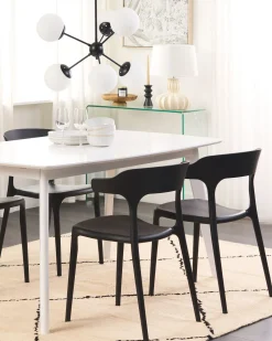 Esszimmerstuhl Kunststoff Schwarz 4Er Set Gubbio