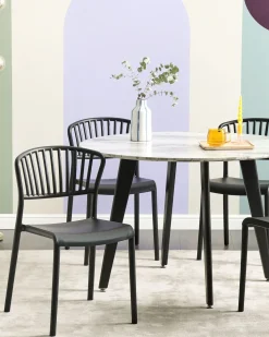 Esszimmerstuhl Kunststoff Schwarz 4Er Set Gela
