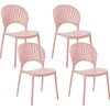 Esszimmerstuhl Kunststoff Rosa 4Er Set Ostia