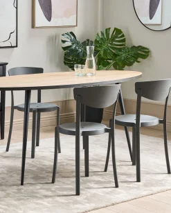 Esszimmerstuhl Kunststoff Dunkelgrau 4Er Set Vieste