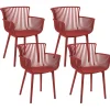 Esszimmerstuhl Kunststoff Rot 4Er Set Pesaro