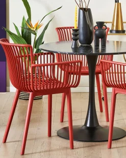 Esszimmerstuhl Kunststoff Rot 4Er Set Pesaro