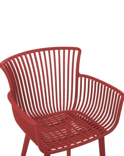 Esszimmerstuhl Kunststoff Rot 4Er Set Pesaro