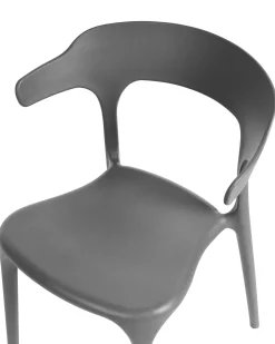 Esszimmerstuhl Kunststoff Dunkelgrau 4Er Set Gubbio