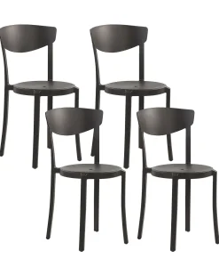 Esszimmerstuhl Kunststoff Schwarz 4Er Set Vieste