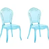 Esszimmerstuhl Kunststoff Transparent Blau 2Er Set Vermont