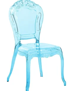 Esszimmerstuhl Kunststoff Transparent Blau 2Er Set Vermont