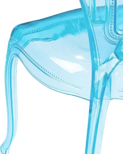 Esszimmerstuhl Kunststoff Transparent Blau 2Er Set Vermont