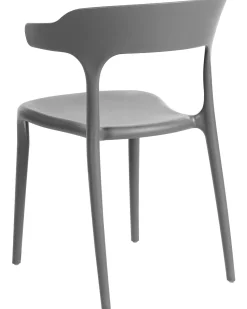Esszimmerstuhl Kunststoff Dunkelgrau 8Er Set Gubbio