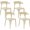 Esszimmerstuhl Kunststoff Sandbeige 4Er Set Gubbio