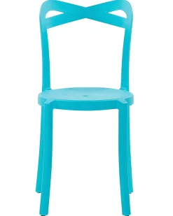 Esszimmerstuhl Kunststoff Blau 4Er Set Camogli