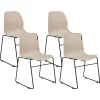Esszimmerstuhl Kunststoff Beige / Schwarz 4Er Set Panora