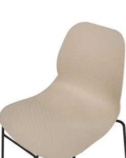 Esszimmerstuhl Kunststoff Beige / Schwarz 4Er Set Panora