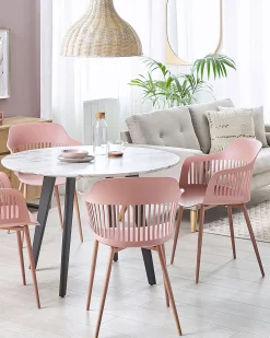 Esszimmerstuhl Kunststoff Rosa 2Er Set Bereca