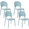 Esszimmerstuhl Kunststoff Blau 4Er Set Ostia