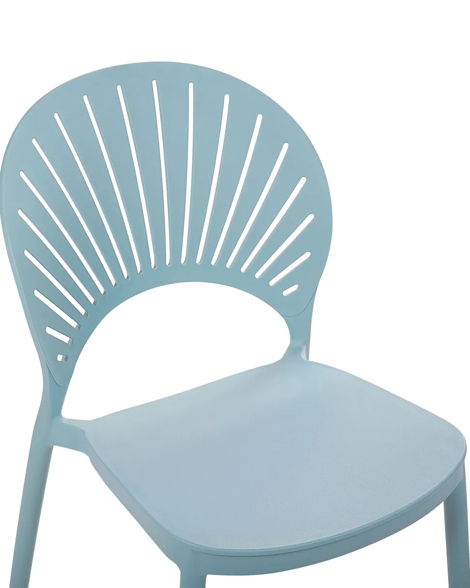 Esszimmerstuhl Kunststoff Blau 4Er Set Ostia