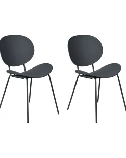 Esszimmerstuhl Kunststoff Schwarz 2Er Set Shonto