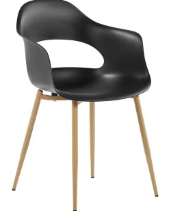 Esszimmerstuhl Kunststoff Schwarz 2Er Set Utica