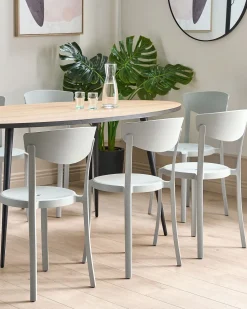Esszimmerstuhl Kunststoff Hellgrau 8Er Set Vieste
