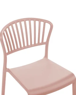 Esszimmerstuhl Kunststoff Rosa 4Er Set Gela