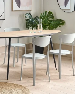 Esszimmerstuhl Kunststoff Hellgrau 4Er Set Vieste