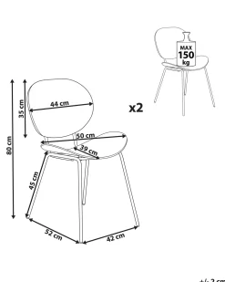 Esszimmerstuhl Kunststoff Hellgrau 2Er Set Shonto