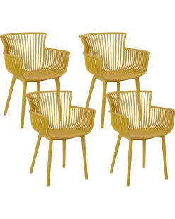 Esszimmerstuhl Kunststoff Gelb 4Er Set Pesaro