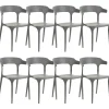Esszimmerstuhl Kunststoff Grau 8Er Set Gubbio