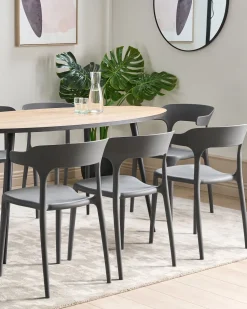 Esszimmerstuhl Kunststoff Grau 8Er Set Gubbio