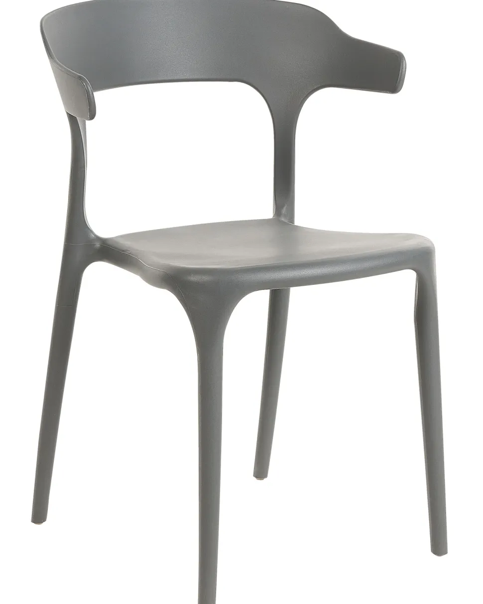 Esszimmerstuhl Kunststoff Grau 8Er Set Gubbio