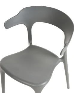 Esszimmerstuhl Kunststoff Grau 8Er Set Gubbio