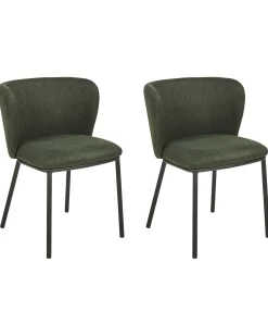 Esszimmerstuhl Polsterbezug Grun 2Er Set Mina