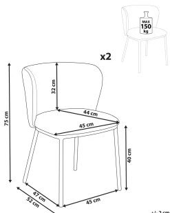Esszimmerstuhl Polsterbezug Grun 2Er Set Mina