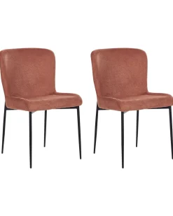 Esszimmerstuhl Polsterbezug Goldbraun 2Er Set Ada