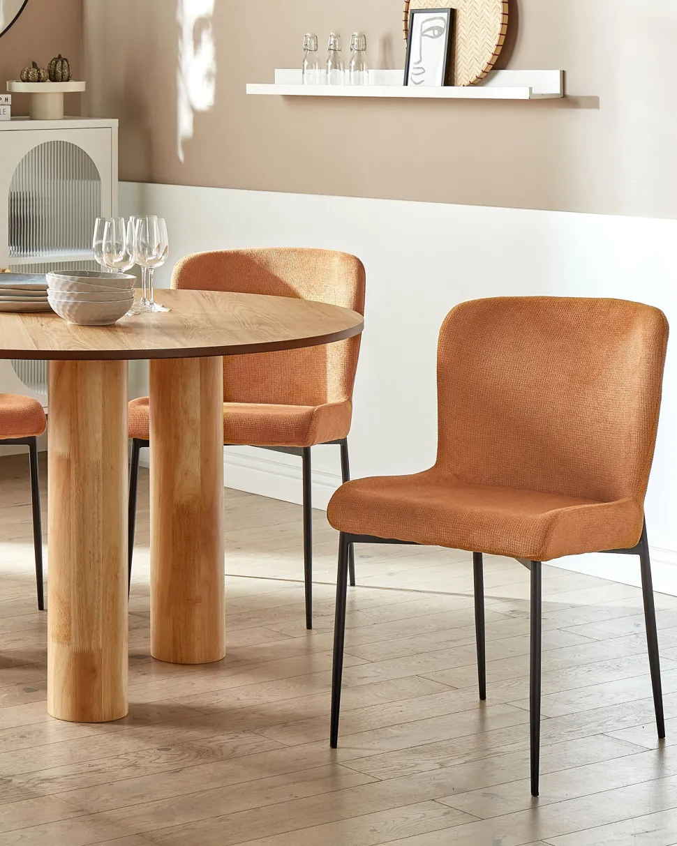 Esszimmerstuhl Polsterbezug Orange 2Er Set Ada