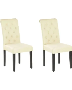 Esszimmerstuhl Polsterbezug Creme 2Er Set Velva