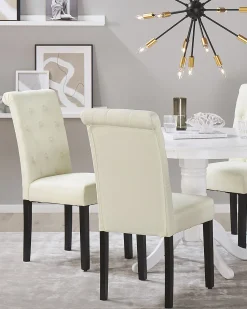 Esszimmerstuhl Polsterbezug Creme 2Er Set Velva