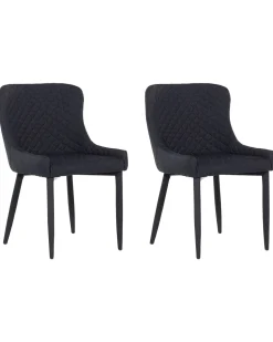 Esszimmerstuhl Polsterbezug Schwarz 2Er Set Solano