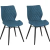 Esszimmerstuhl Polsterbezug Seeblau 2Er Set Lisle