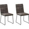 Esszimmerstuhl Polsterbezug Dunkelgrau 2Er Set Nevada