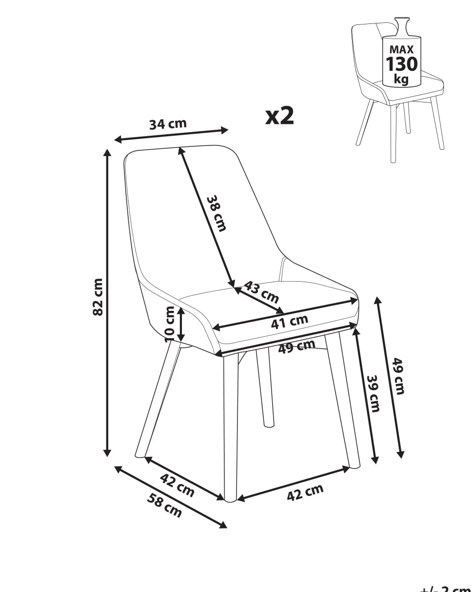 Esszimmerstuhl Polsterbezug Dunkelgrun 2Er Set Melfort