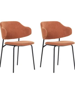 Esszimmerstuhl Polsterbezug Orange 2Er Set Kenai
