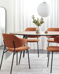 Esszimmerstuhl Polsterbezug Orange 2Er Set Kenai
