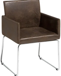 Esszimmerstuhl Polsterbezug Dunkelbraun 2Er Set Gomez