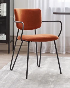 Esszimmerstuhl Polsterbezug Orange 2Er Set Elko