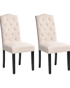 Esszimmerstuhl Polsterbezug Creme 2Er Set Shirley