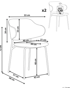 Esszimmerstuhl Polsterbezug Grun 2Er Set Kenai